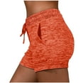thumbnail image 1 of Cagogo Women's Plus Size Drawstring High Waisted Shorts with Pockets Casual Solid Sport Running Shorts Summer Gym Yoga Lounge Workout Beach Trousers, Red S, 1 of 7