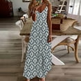 thumbnail image 1 of Cagogo Women's Summer Maxi Long Cami Sundresses Under $5 Casual Sleeveless Spaghetti Strap V Neck Curvy Dresses Floral Swing Flowy Bohemian Black Funaral Dresses, 1 of 5