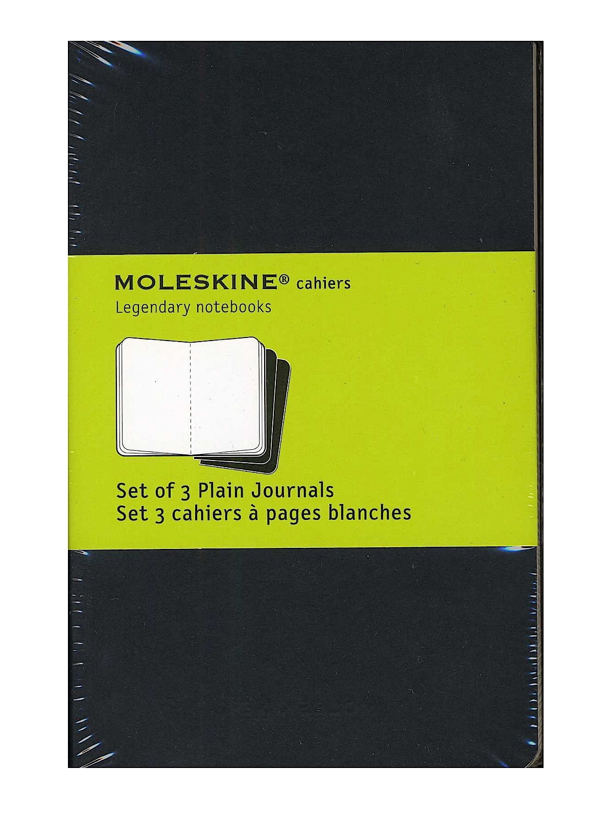 Cahier Journals black, blank, 3 1/2 in. x 5 1/2 in., pack of 3, 64 pages each (pack of 3)