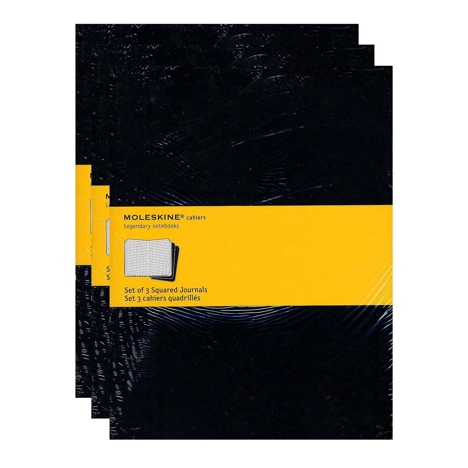 Cahier Journals black, graph, 7 1/2 in. x 9 3/4 in., pack of 3, 120 pages each (pack of 3)