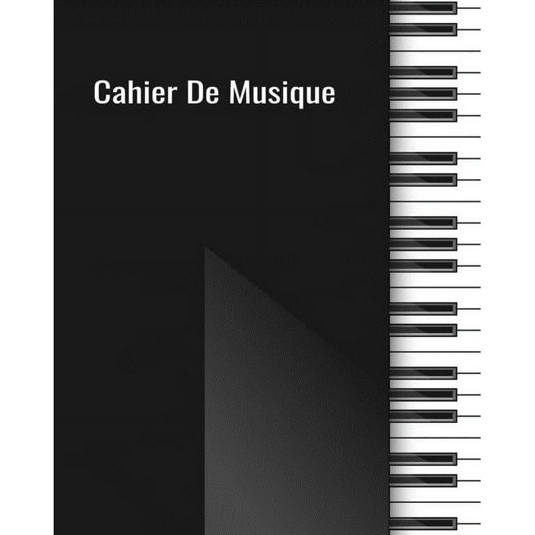 Cahier de Musique : Cahier de partitions - Papier manuscrit - 12 portées  par page, 60 pages, 20,32 x 25,4 cm / Piano / Flûte à bec / guitare /  violon.
