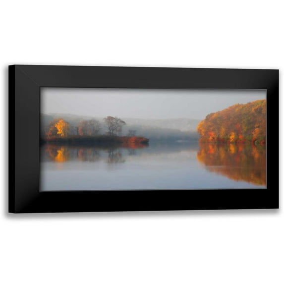 Cahill, Michael 14x9 Black Modern Framed Museum Art Print Titled - Early Fall Morning at the Lake