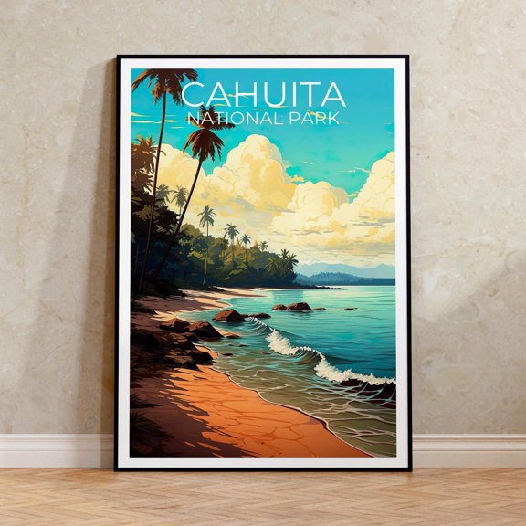 Cahuita Costa Rica Beach Palm Wall Art Decor Unframed Paper Print