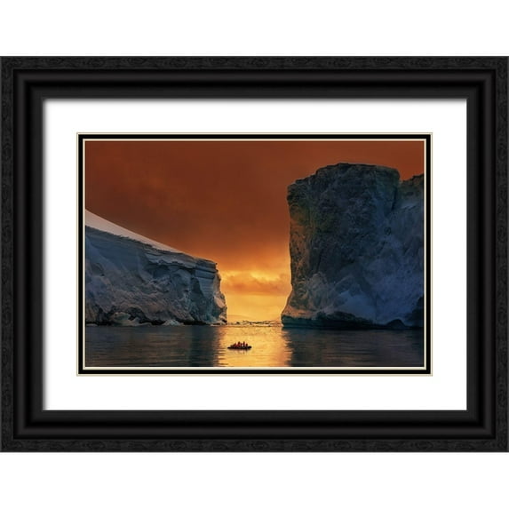 Cai, James 24x17 Black Ornate Wood Framed with Double Matting Museum Art Print Titled - Antarctic Fire Gate