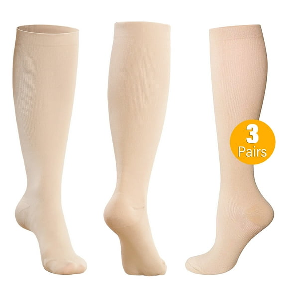 Compression Socks for Women and Men, CaiDieNu 3 Pairs Womens Compression Socks 20-30 mmHg, Knee High Compression Socks for Running, Nurse, Pregnancy and Travel