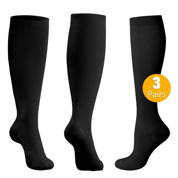 Compression Socks for Women and Men, CaiDieNu 3 Pairs Womens Compression Socks 20-30 mmHg, Knee High Compression Socks for Running, Nurse, Pregnancy and Travel