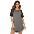 thumbnail image 1 of CaiDieNu Womens Nightgown Short Sleeve Sleepshirt Round Neck Sleepwear Casual Loungewear Ladies Sleepwear, Deep Gray S, 1 of 5