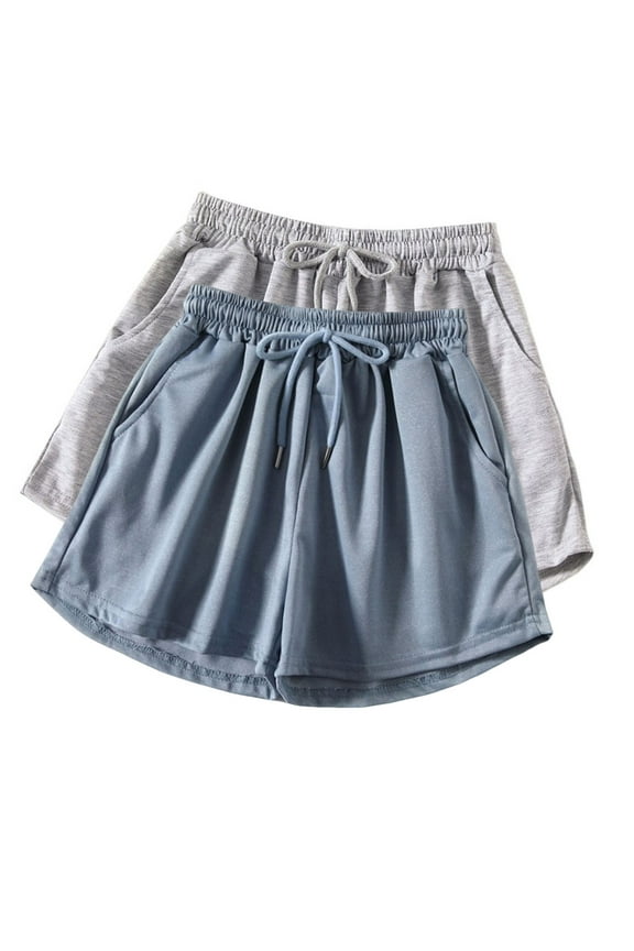 2 Packs Cotton Shorts for Women,2024 Women's Casual Sweat Shorts - 3.5'' Athletic Summer Comfy Cotton Lounge Shorts Gym Jersey Shorts with Pockets