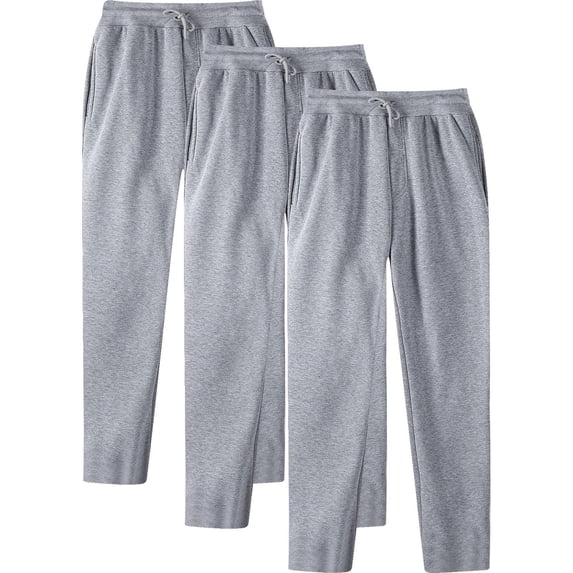 CaiJunJia 3 Pack Sweatpants Men's with Pockets Loose Lightweight Stretch Lounge Pants Comfy Drawstring Workout Jogging Pants,Gray Sizes S-3XL