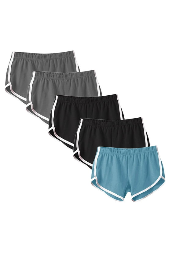 5 Pack Cotton Shorts for Women,2024 Womens Sweat Shorts Casual Lounge Cotton Shorts Trendy Summer Running High Waisted Athletic Shorts