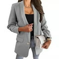 thumbnail image 1 of CaiJunJia Blazers Jackets for Women Clearance Sales,2024 Fall Winter Women's Casual Bussiness Pockets Blazers Long Sleeve Work Office Jackets Lapel Button Blazer, 1 of 6