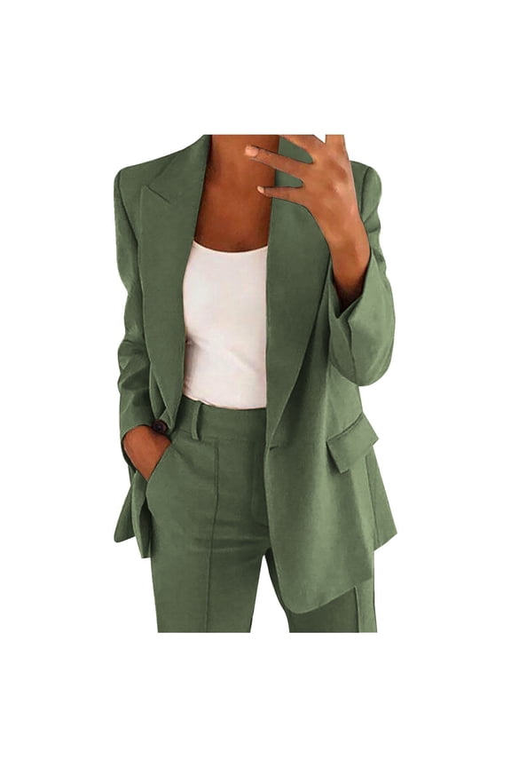 Blazers Jackets for Women Clearance Sales,2024 Fall Winter Women's Casual Business Open Front Long Sleeve Notch Lapel Office Blazer Jacket