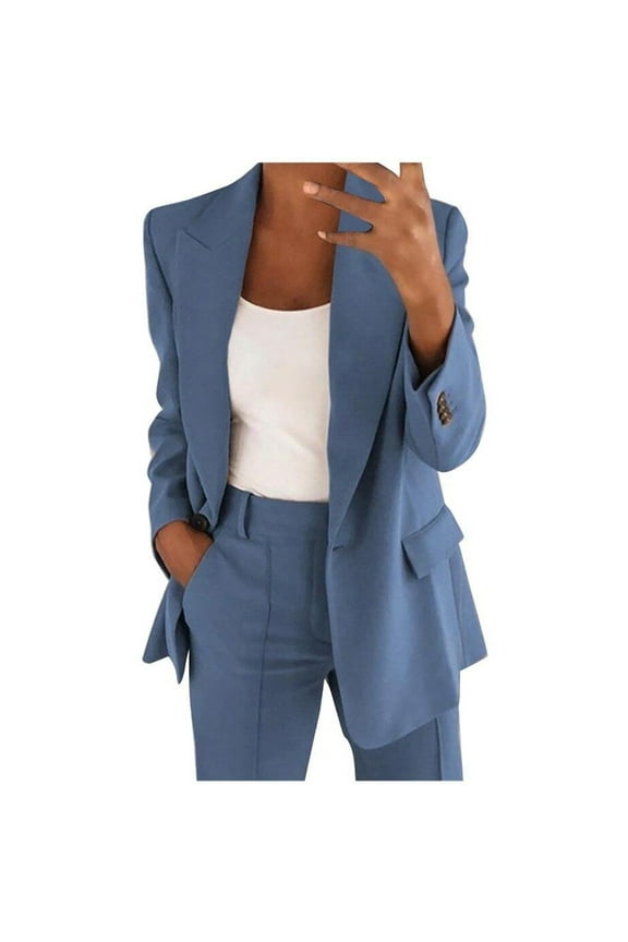 Blazers Jackets for Women Clearance Sales,2024 Fall Winter Women's Casual Business Open Front Long Sleeve Notch Lapel Office Blazer Jacket