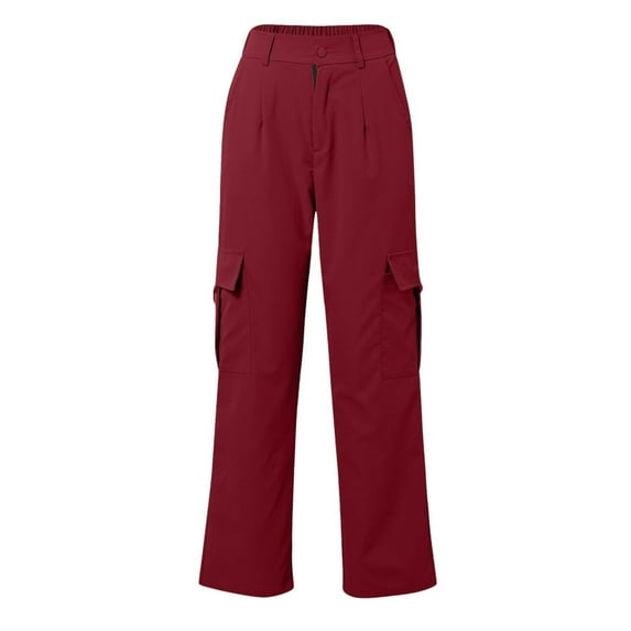 CaiJunJia Cargo Pants for Women High Waisted Casual Pants Work Pants Baggy Stretchy Wide Leg Trousers with Pockets