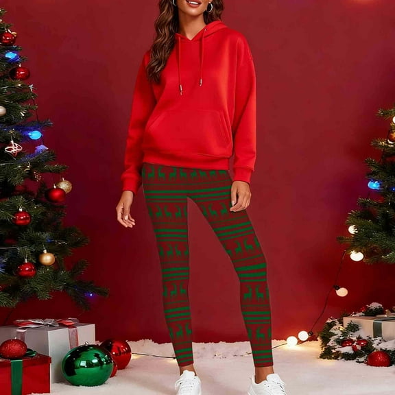 CaiJunJia Christmas Leggings for Women ,High Waisted Exercise Yoga Pants with Pockets Workout Leggings for Women Running Pants
