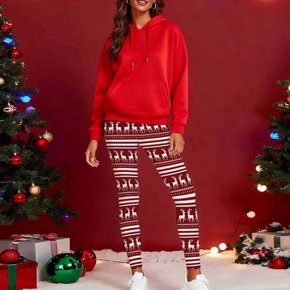 CaiJunJia Christmas Leggings for Women ,High Waisted Exercise Yoga Pants with Pockets Workout Leggings for Women Running Pants