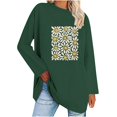 thumbnail image 1 of CaiJunJia Long Sleeve Tops,Women's Long Sleeve Shirts Floral Graphic Tops Causal Fashion Round Neck Basic Tee, Fall Winter Clothes, 1 of 3