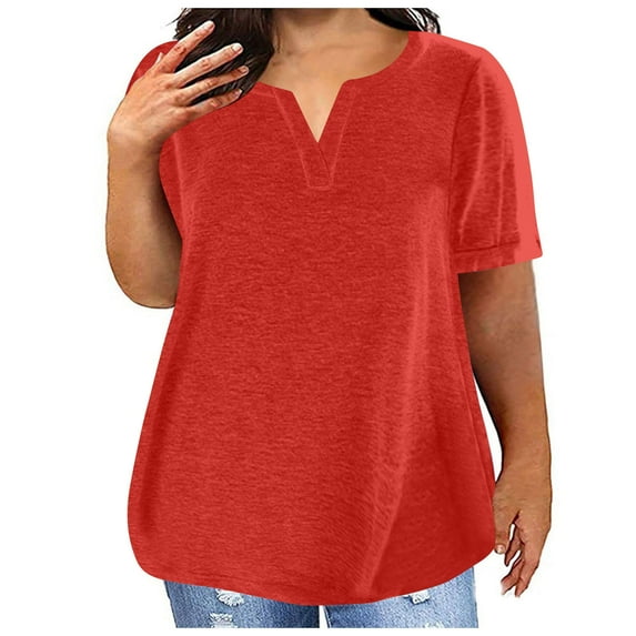 CaiJunJia T Shirts for Women,Womens Oversized T Shirts Loose Fit V Neck Short Sleeve Tops Summer Casual Blouse Y2K Basic Tee