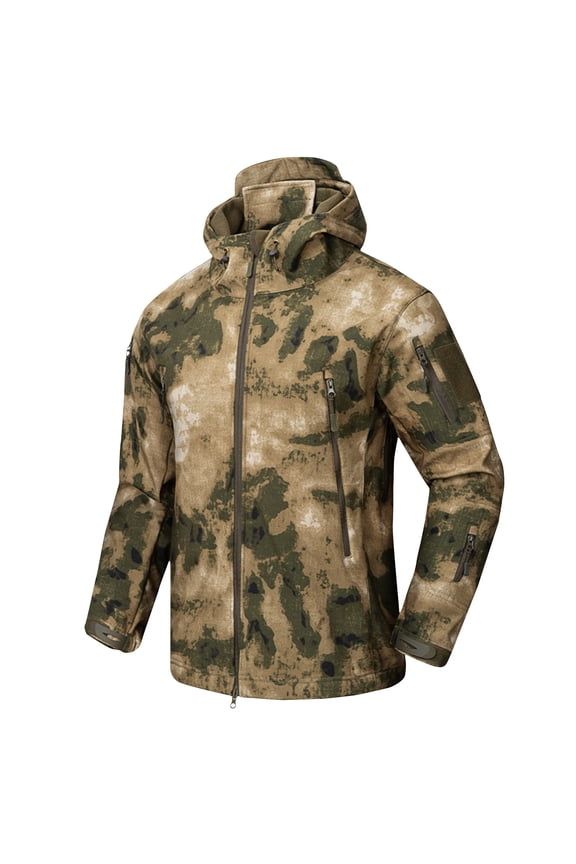 Men's Lightweight Softshell Jacket Fleece Lined Hooded Water Resistant Winter Hiking Windbreaker Jackets