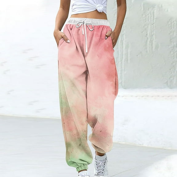 CaiJunJia Women's Jogger Yoga Sweatpants Casual Athletic Elastic Waist Pants Trouser Jersey Knit Pants with Pockets