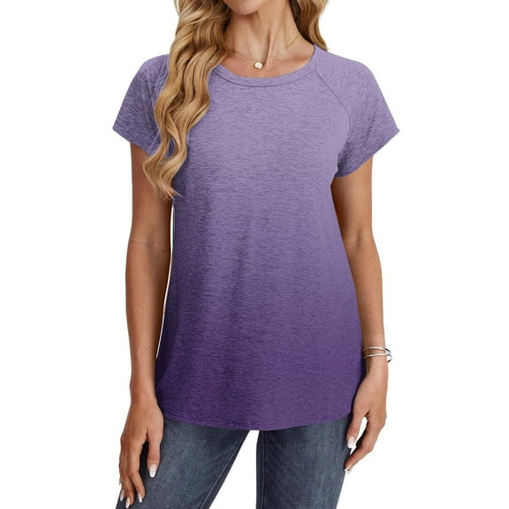 CaiJunJia Women's Summer Fashion Tops Trendy Ruched Cap Short Sleeve Tshirts Shirts Crew Neck T Shirts