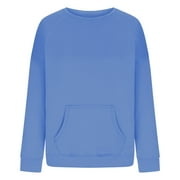 CAIJUNJIA Crew Neck Sweatshirt for Womens 2024 Fall Casual Long Sleeve Pullover Tops with Pockets