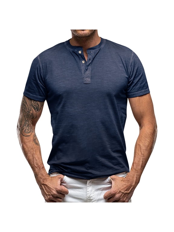 George Henley Shirts for Men - Casual Short Sleeve Modern Fit T-Shirt, Mens Shirts