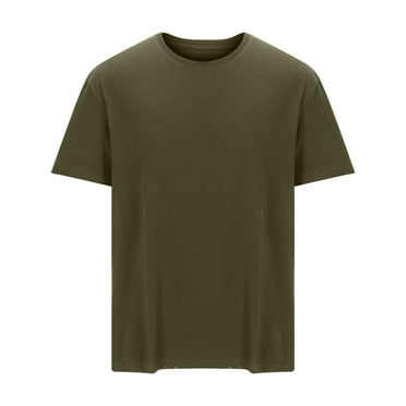 CaiJunJia George Men's 100% Cotton Crew Neck T-Shirt - Pre Shrunk Soft Fitted Premium Tee - Men's Classic T-Shirts