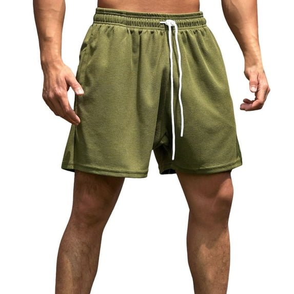 CaiJunJia Men's Athletic Shorts Favorite Cotton Jersey Shorts Pull-On Knit Shorts with Pockets Knit Gym Shorts