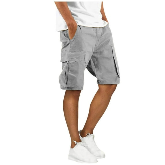 CaiJunJia Men's Cargo Shorts Casual Drawstring Classic Relaxed Fit Summer Short with Multi Pockets