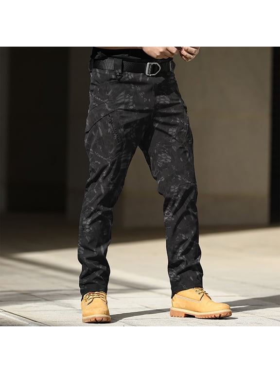 Men's Casual Cargo Pants Military Army Camo Pants Combat Work Pants with Pockets