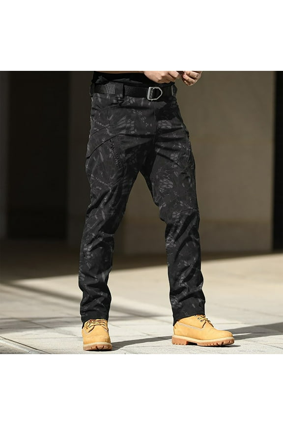 George Men's Casual Cargo Pants Military Army Camo Pants Combat Work Pants with Pockets