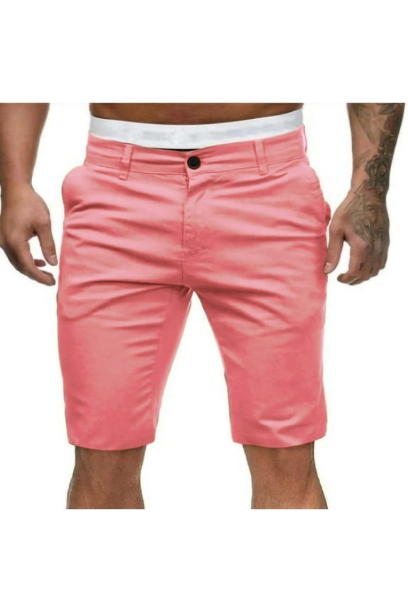 George Men's Casual Twill Shorts 5"/ 7" Drawstring Summer Stretch Flat Front Chino Short