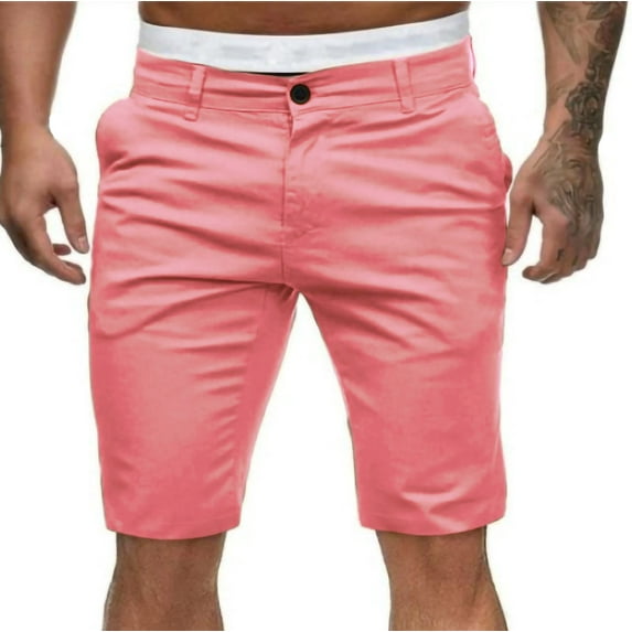CaiJunJia Men's Casual Twill Shorts 5"/ 7" Drawstring Summer Stretch Flat Front Chino Short