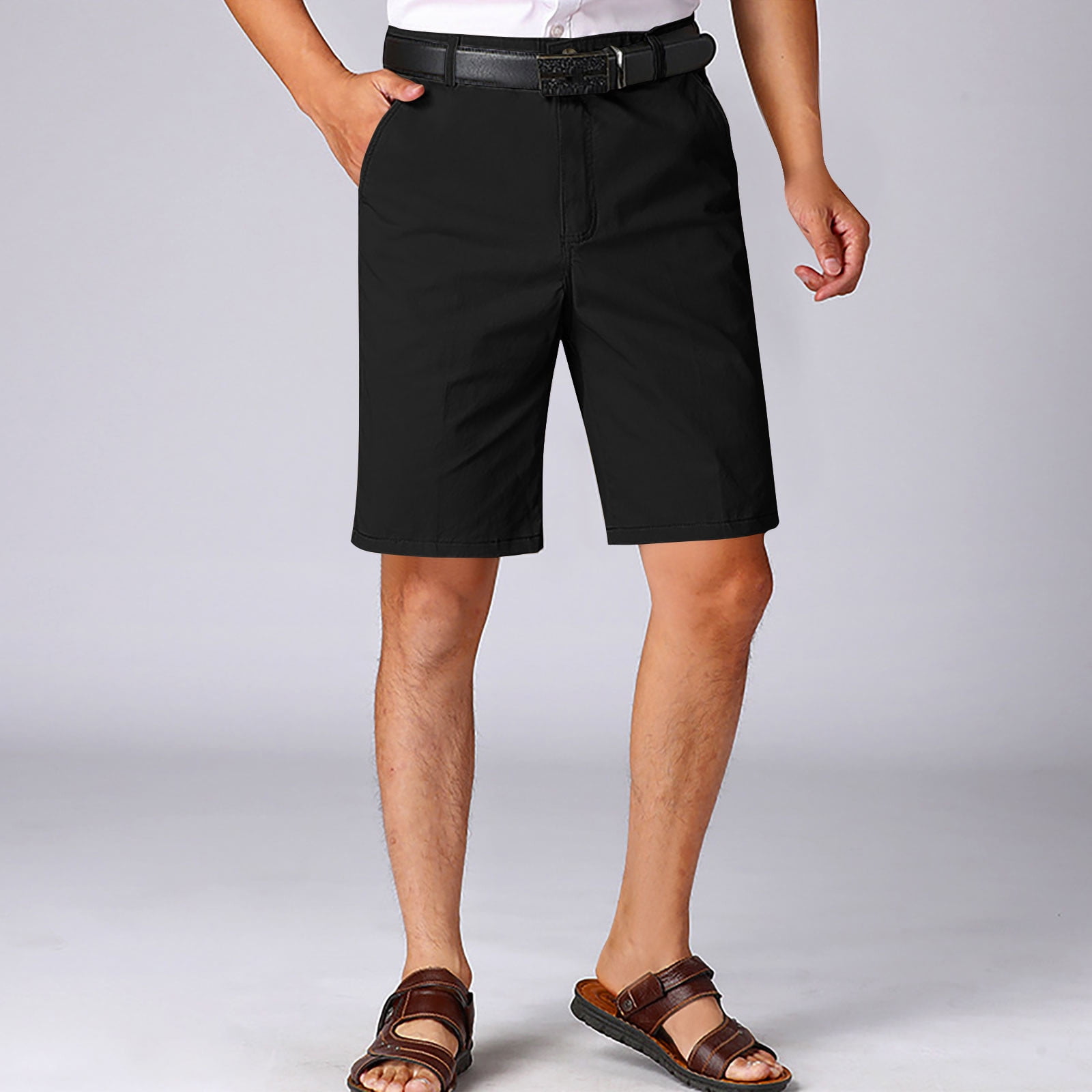 CaiJunJia George Men's Classic Fit Chino Short Summer Stretch Waist ...