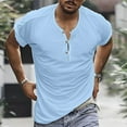thumbnail image 1 of CaiJunJia George Men's Henley Shirts Short Sleeve Casual Basic Tee Summer Button Henley Soild T Shirts, 1 of 6