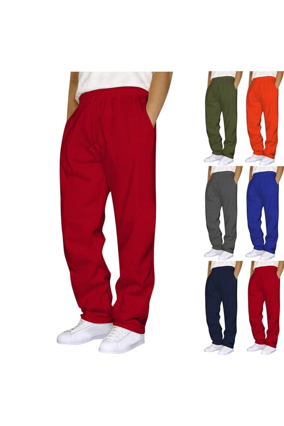 Men's Jogger Sweatpants Lightweight Cotton Drawstring Waist Joggers Workout Pants with Pockets
