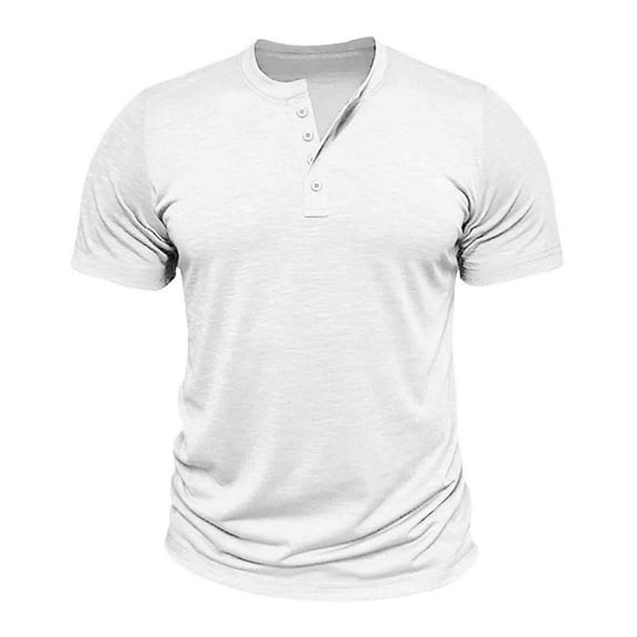 CaiJunJia Men's Short Sleeve Henley Shirts Stretch Ribbed T-Shirts Fashion Casual Basic Tops