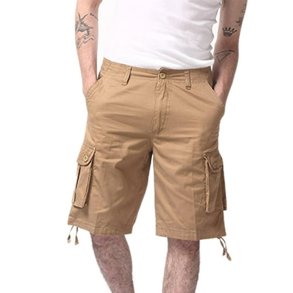 CaiJunJia George Mens Cargo Shorts Casual Lightweight with Multi Pockets Summer Outdoor Work Cotton Cargo Shorts
