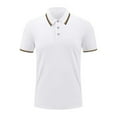 thumbnail image 1 of CaiJunJia George Polo Shirt,Men's Short Sleeve 100% Cotton Pique Color Block Polo Shirt, 1 of 5