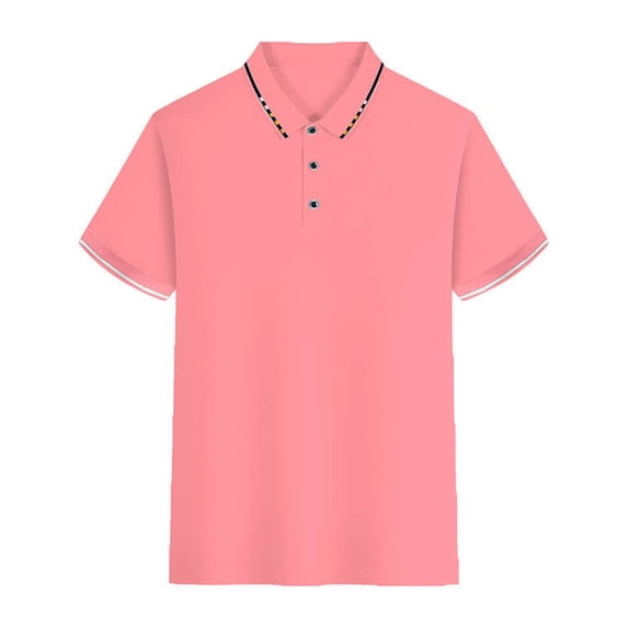CaiJunJia George Polo Shirt,Men's Golf Polo Shirts Short Sleeve Collar Tennis Shirt Color Block Pique Work T-Shirt