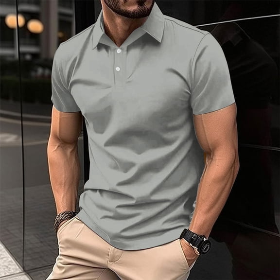 CaiJunJia George Polo Shirt,Men's Golf Polo Shirts Short Sleeve Collar Tennis Shirt Color Block Pique Work T-Shirt