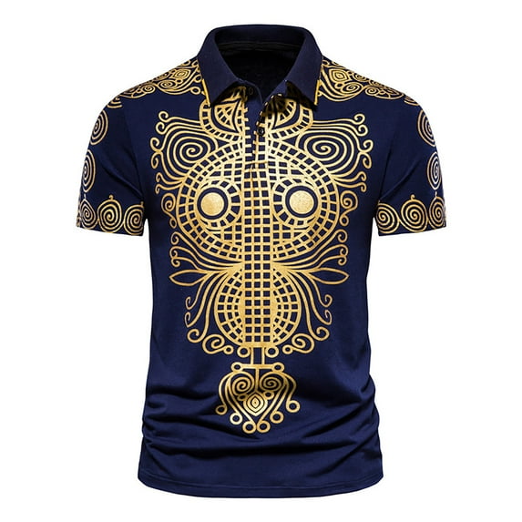 CaiJunJia George Polo Shirt,Men's Golf Polo Shirts Short Sleeve Collar Tennis Shirt Color Block Pique Work T-Shirt