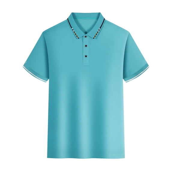 CaiJunJia George Polo Shirt,Men's Golf Polo Shirts Short Sleeve Collar Tennis Shirt Color Block Pique Work T-Shirt