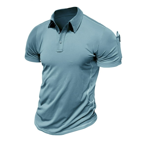 CaiJunJia George Polo Shirt,Men's Golf Polo Shirts Short Sleeve Collar Tennis Shirt Color Block Pique Work T-Shirt