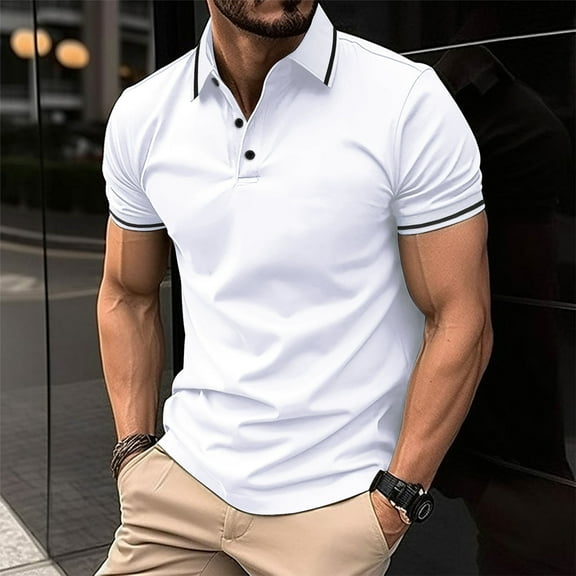 CaiJunJia George Polo Shirt,Men's Polo Shirts Long and Short Sleeve Cotton Blend Heather Moisture Wicking Casual Collared Shirts