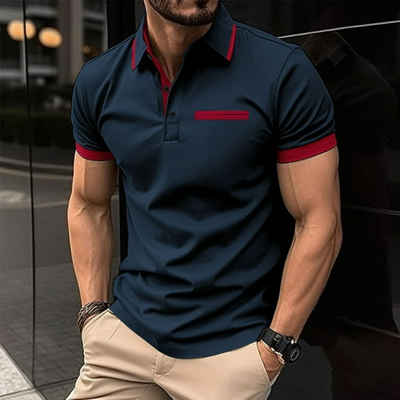 CaiJunJia George Polo Shirt,Men's Polo Shirts Short Sleeve Cotton Pique Golf Shirt Casual Collared Shirt Lightweight Work Shirts