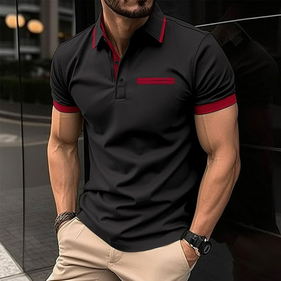 CaiJunJia George Polo Shirt,Men's Polo Shirts Short Sleeve Cotton Pique Golf Shirt Casual Collared Shirt Lightweight Work Shirts