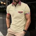 thumbnail image 1 of CaiJunJia George Polo Shirt,Men's Short Sleeve Solid Stretch Zipper Cotton Pique Polo Shirt, 1 of 4