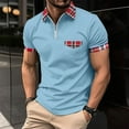 thumbnail image 1 of CaiJunJia George Polo Shirt,Men's Short Sleeve Solid Stretch Zipper Cotton Pique Polo Shirt, 1 of 4
